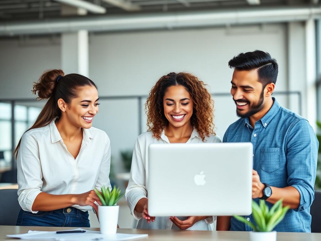 Small business team collaborating